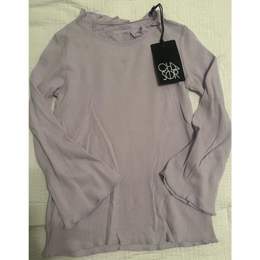 CHASER KIDS - Girls Crew Neck Pullover Waffle Long Sleeve Shirt NEW  NWT
